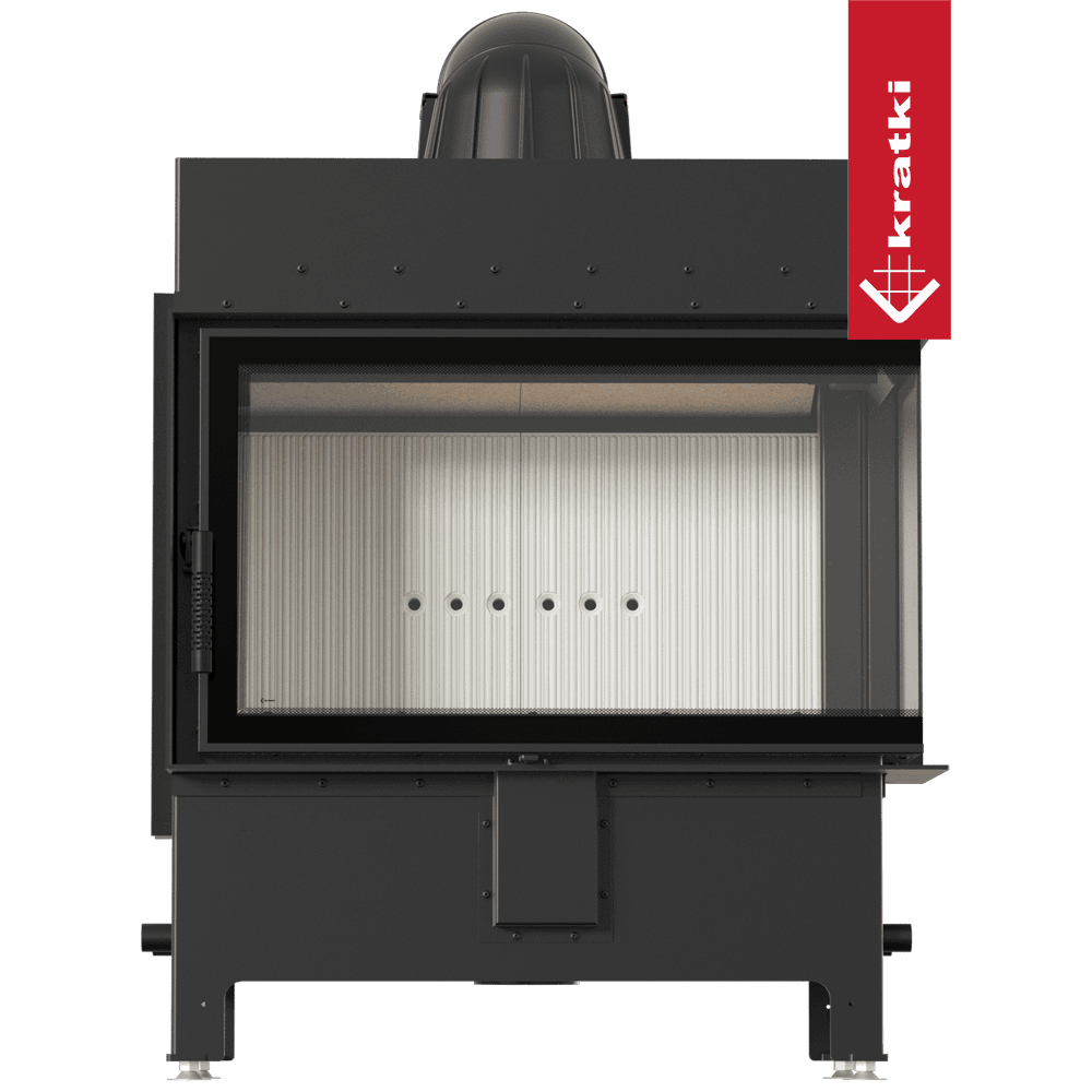 Kratki Kamineinsatz aus Stahl KRATKI LUCY rechts 14 kW Ø 200