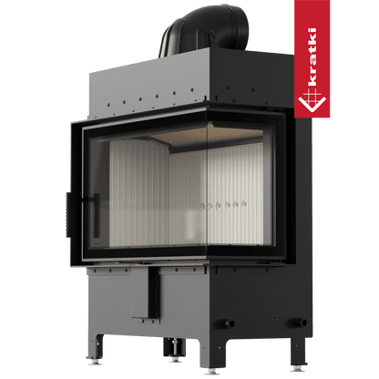 Kratki Kamineinsatz aus Stahl KRATKI LUCY rechts 14 kW Ø 200