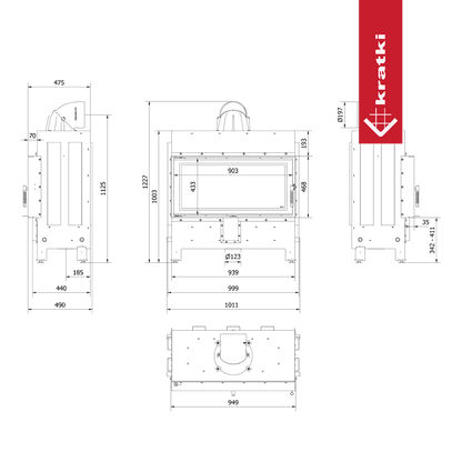 Kratki Kamineinsatz aus Stahl KRATKI LUCY 16 kW Ø 200