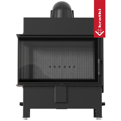 Kratki Kamineinsatz aus Stahl KRATKI LUCY links 14 kW Ø 200 schwarz Verkleidung