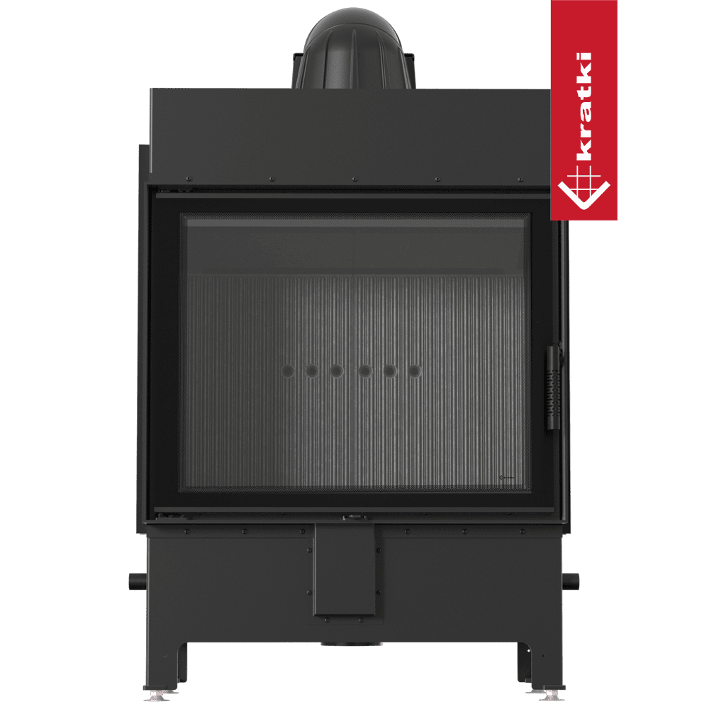 Kratki Kamineinsatz aus Stahl KRATKI LUCY 15 kW Ø 200 schwarz Verkleidung