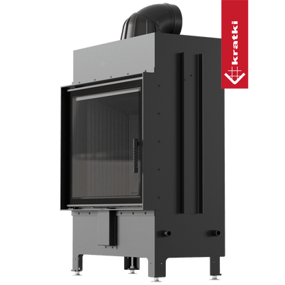 Kratki Kamineinsatz aus Stahl KRATKI LUCY 15 kW Ø 200 schwarz Verkleidung