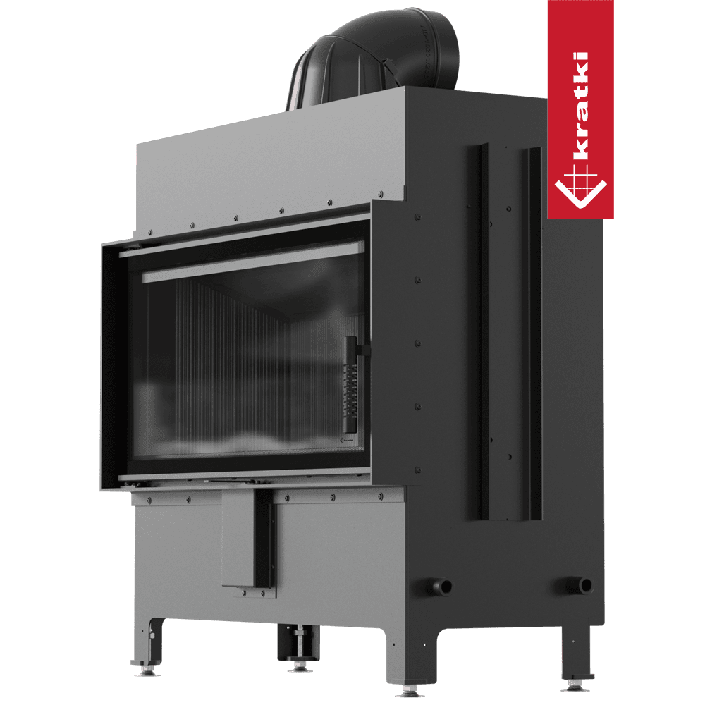 Kratki Kamineinsatz aus Stahl KRATKI LUCY 16 kW Ø 200 schwarz Verkleidung