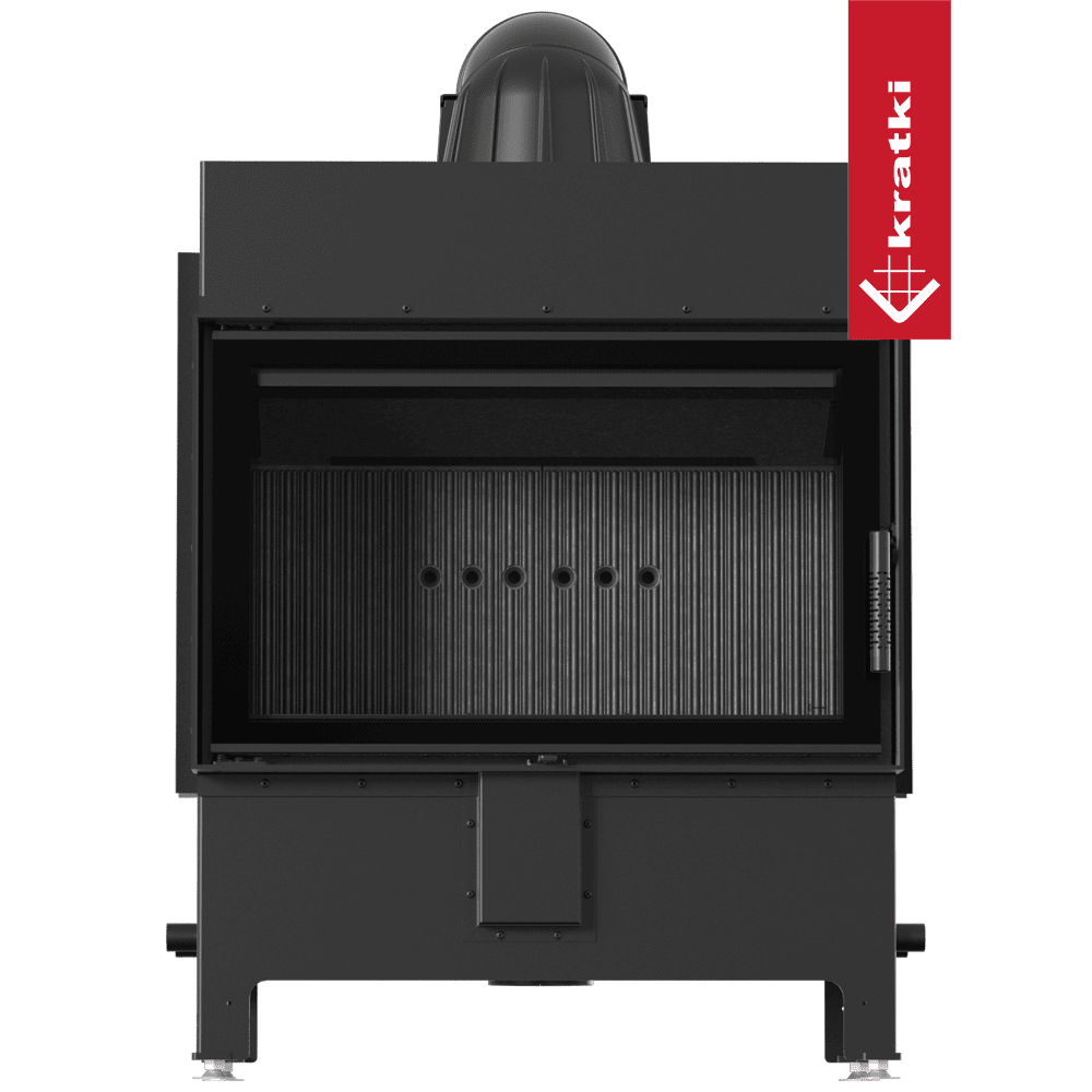 Kratki Kamineinsatz aus Stahl KRATKI LUCY 14 kW Ø 200 schwarz Verkleidung mit Türfeder