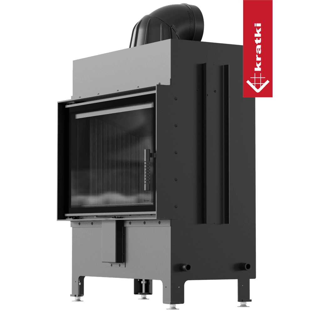 Kratki Kamineinsatz aus Stahl KRATKI LUCY 14 kW Ø 200 schwarz Verkleidung mit Türfeder