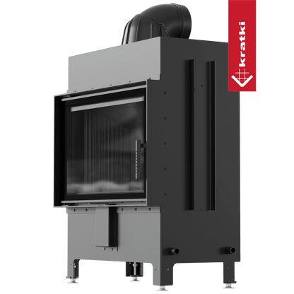 Kratki Kamineinsatz aus Stahl KRATKI LUCY 14 kW Ø 200 schwarz Verkleidung mit Türfeder