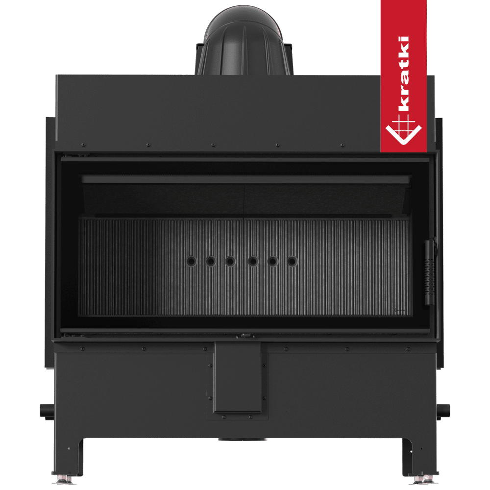 Kratki Kamineinsatz aus Stahl KRATKI LUCY 16 kW Ø 200 schwarz Verkleidung mit Türfeder