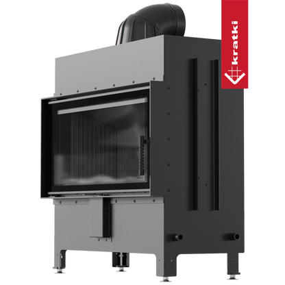 Kratki Kamineinsatz aus Stahl KRATKI LUCY 16 kW Ø 200 schwarz Verkleidung mit Türfeder