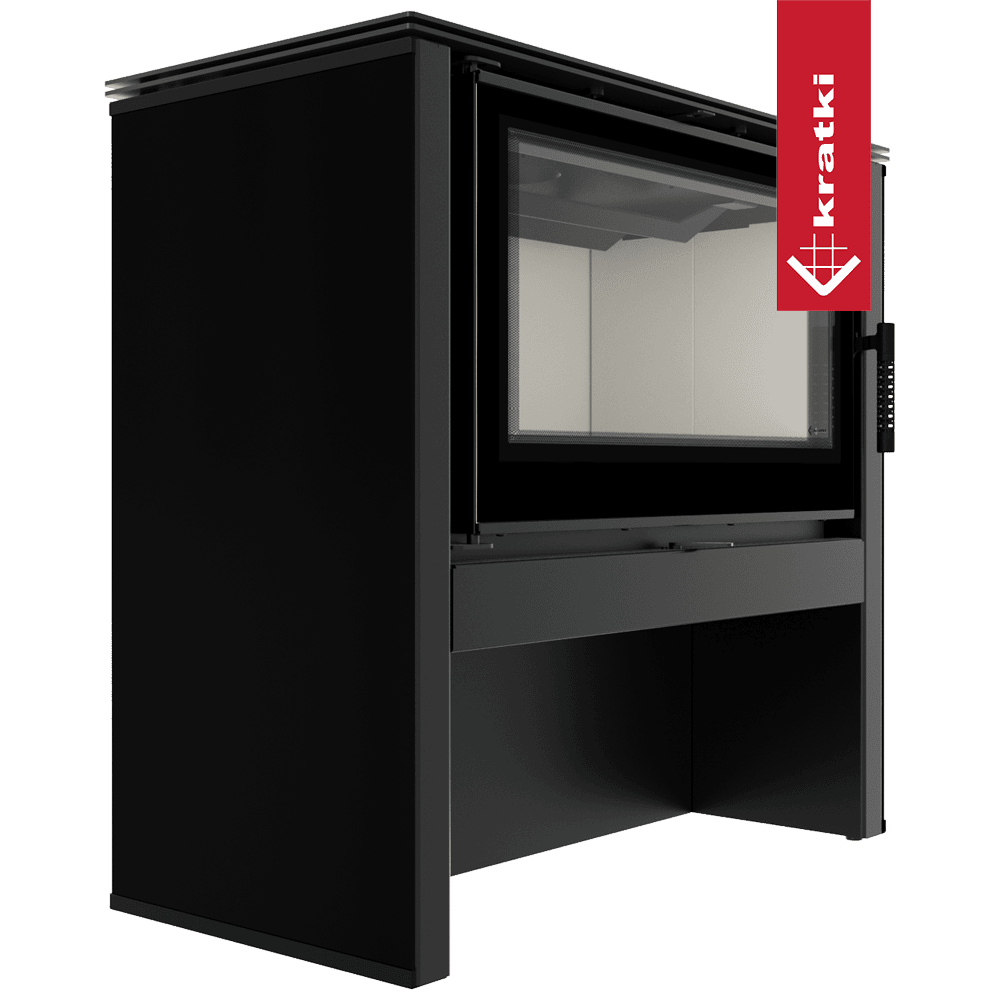 Kratki Kaminofen aus Stahl KRATKI JUNO 12 kW Ø 160 schwarzes Paneel