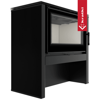 Kratki Kaminofen aus Stahl KRATKI JUNO 12 kW Ø 160 schwarzes Paneel
