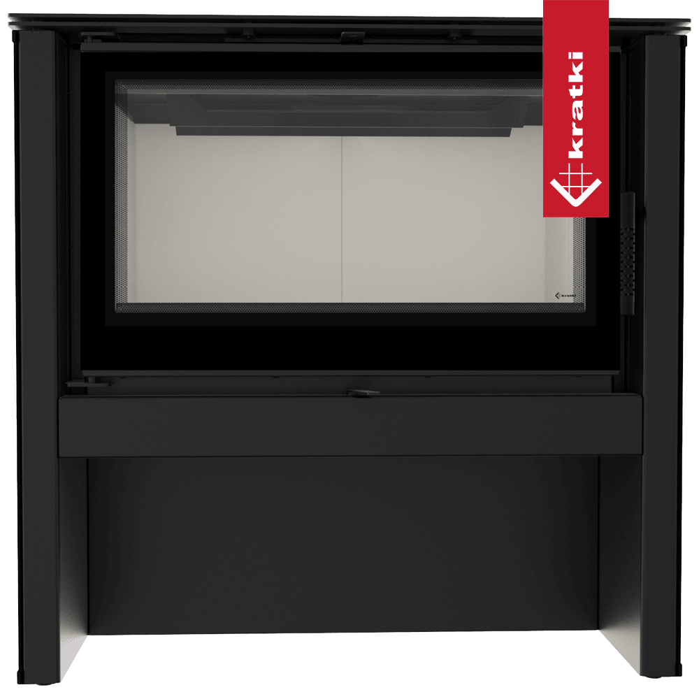 Kratki Kaminofen aus Stahl KRATKI JUNO 12 kW Ø 160 schwarzes Paneel