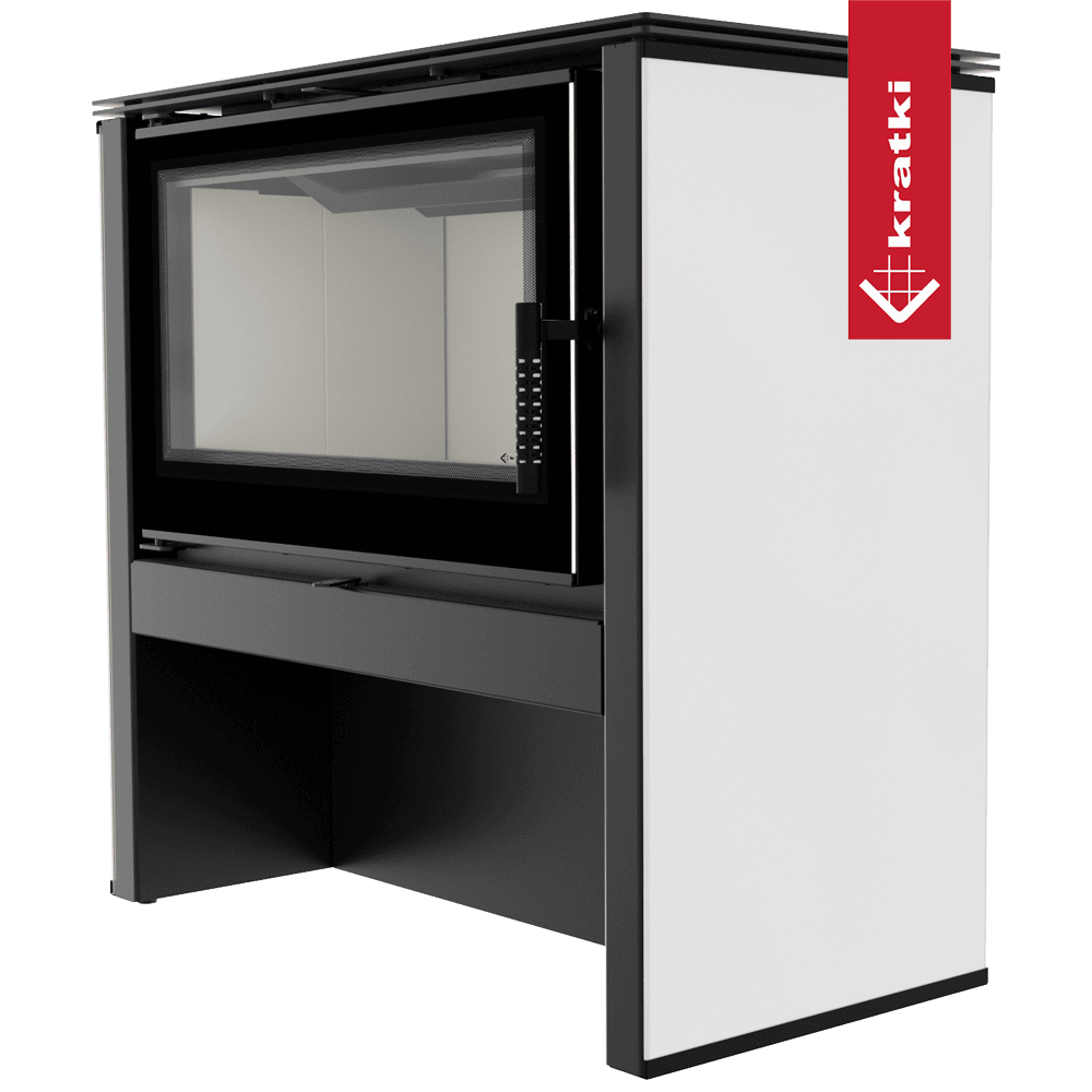 Kratki Kaminofen aus Stahl KRATKI JUNO 12 kW Ø 160 weißes Paneel