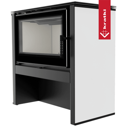 Kratki Kaminofen aus Stahl KRATKI JUNO 12 kW Ø 160 weißes Paneel