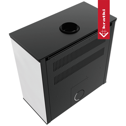 Kratki Kaminofen aus Stahl KRATKI JUNO 12 kW Ø 160 weißes Paneel