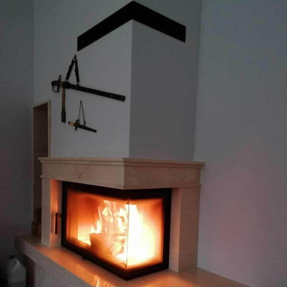 Kratki Kamineinsatz aus Stahl KRATKI LUCY rechts 14 kW Ø 200