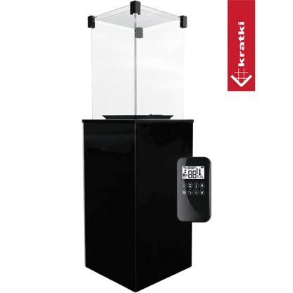 Kratki Terrassenheizer Patio Glas schwarz automatische Steuerung 8,2kW