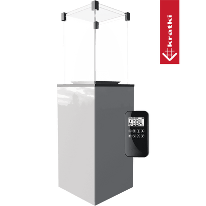 Kratki Terrassenheizer Patio Glas weiß automatische Steuerung 8,2kW