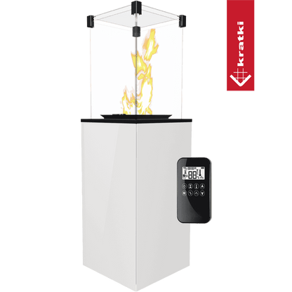 Kratki Terrassenheizer Patio Glas weiß automatische Steuerung 8.2kW
