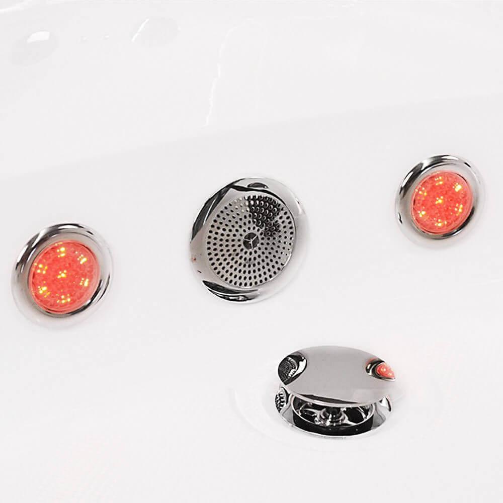 Home Deluxe Whirlpool Badewanne mit Lichttherapie LAGUNA L - 157 x 157 cm