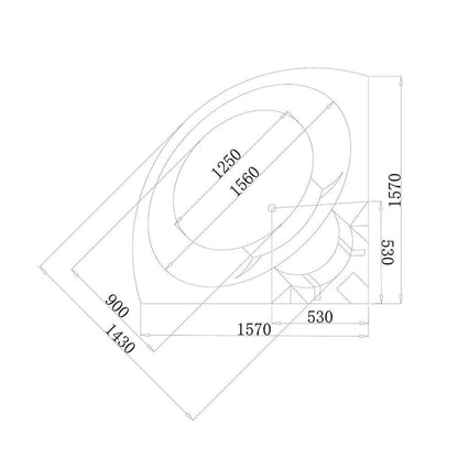 Home Deluxe Whirlpool Badewanne mit Lichttherapie LAGUNA L - 157 x 157 cm