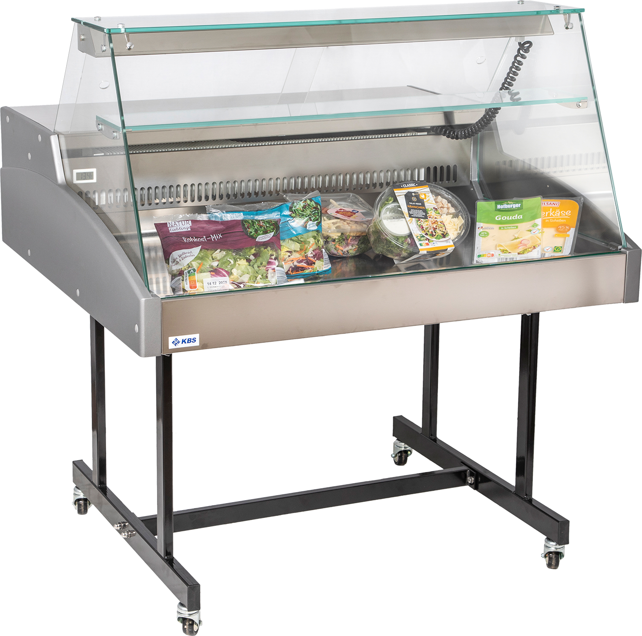 KBS Gastrotechnik Mehrzweckvitrine Super 1000 mit geradem Glasaufbau