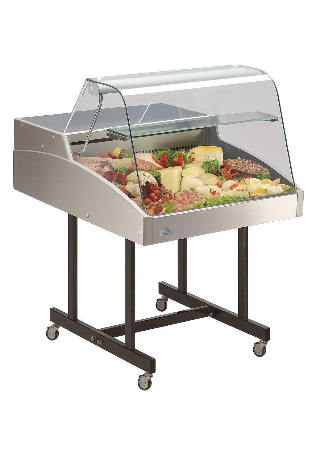 KBS Gastrotechnik Mehrzweckvitrine Super 750 C mit gebogenem Glasaufbau