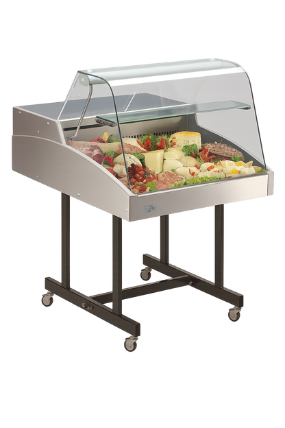 KBS Gastrotechnik Mehrzweckvitrine Super 2000 C mit gebogenem Glasaufbau
