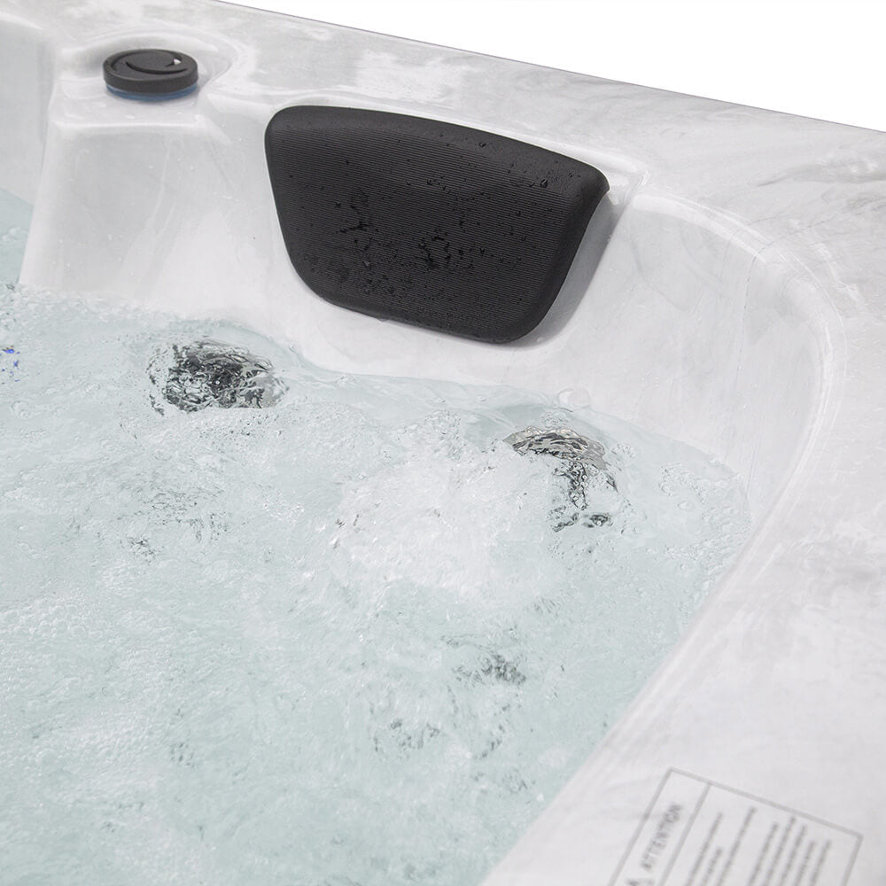 Home Deluxe Outdoor Whirlpool WHITE MARBLE PURE - 210 x 160 cm für 3 Personen