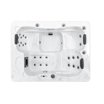 Home Deluxe Outdoor Whirlpool WHITE MARBLE PURE - 210 x 160 cm für 3 Personen