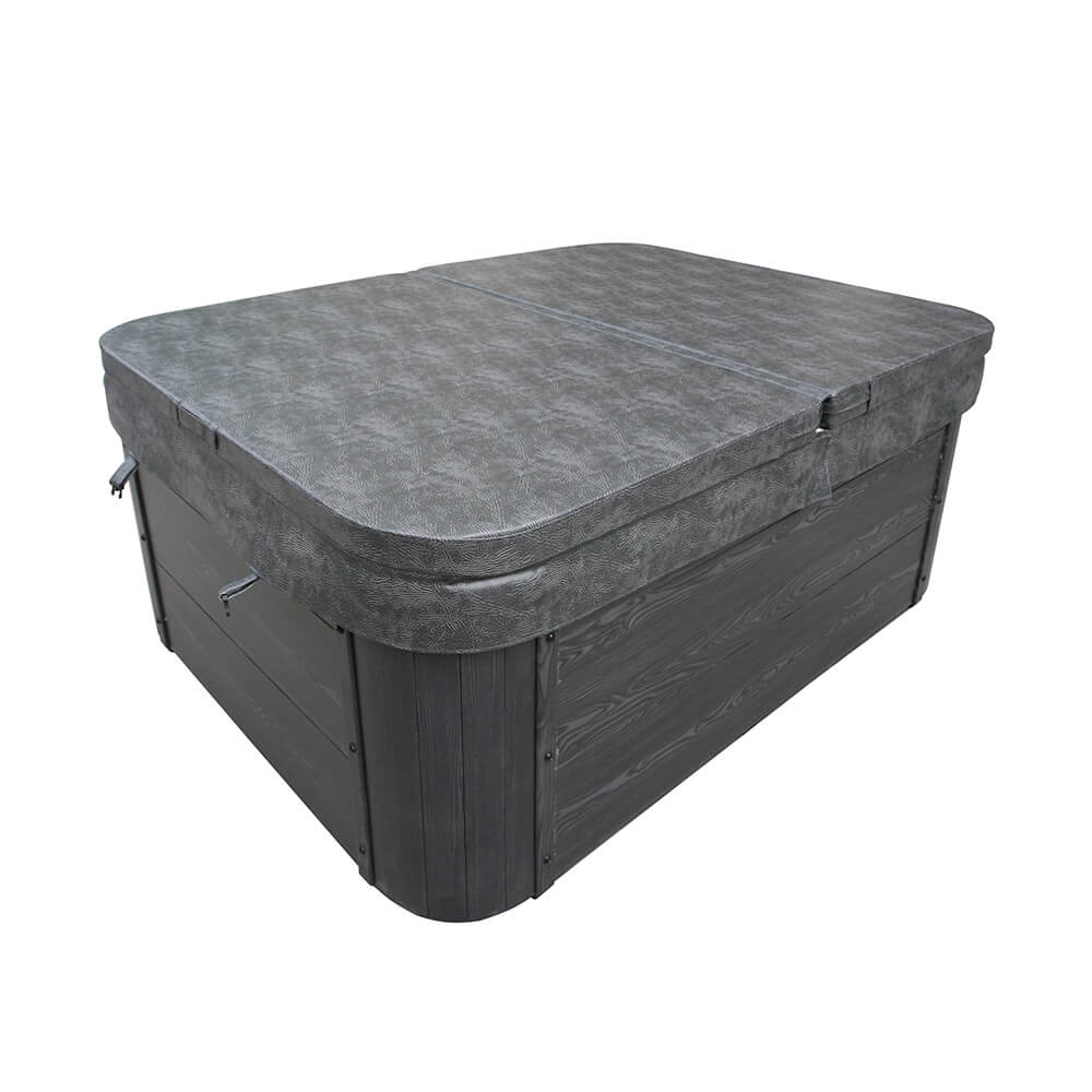Home Deluxe Outdoor Whirlpool mit Treppe und Thermoabdeckung WHITE MARBLE - 210 x 160 cm für 3 Personen