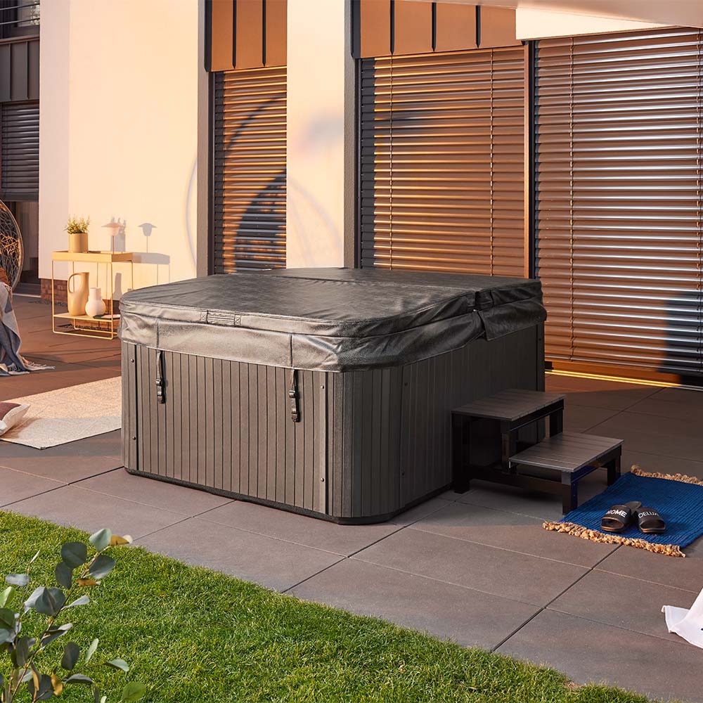 Home Deluxe Outdoor Whirlpool mit Treppe und Thermoabdeckung SEA STAR 180 x 160 cm 4 Personen