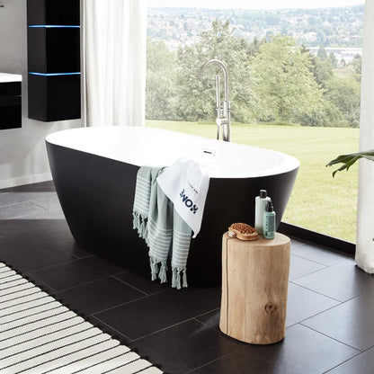 Home Deluxe Freistehende Badewanne CODO - 170 x 80 cm Schwarz