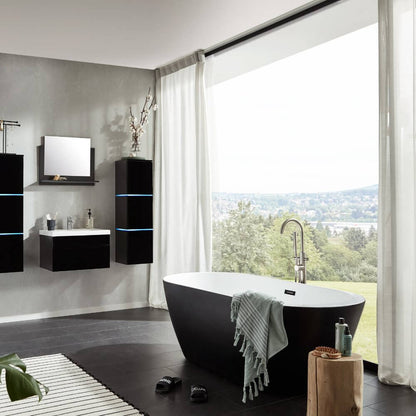 Home Deluxe Freistehende Badewanne CODO - 170 x 80 cm Schwarz