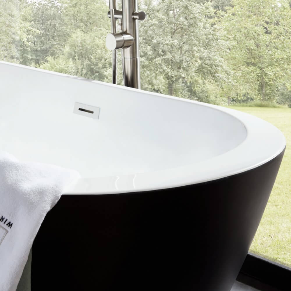 Home Deluxe Freistehende Badewanne CODO - 170 x 80 cm Schwarz