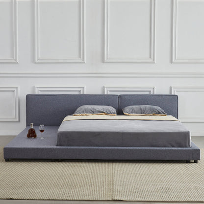 Home Deluxe Bett mit Ablage GALAXIS - 140 x 200 cm Grau