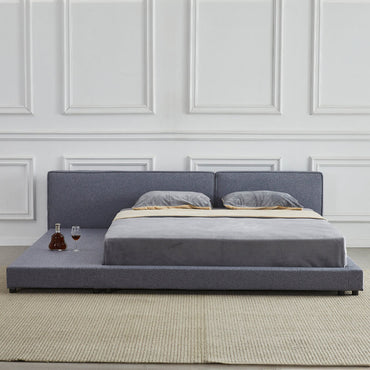 Home Deluxe Bett mit Ablage GALAXIS - 180 x 200 cm Grau