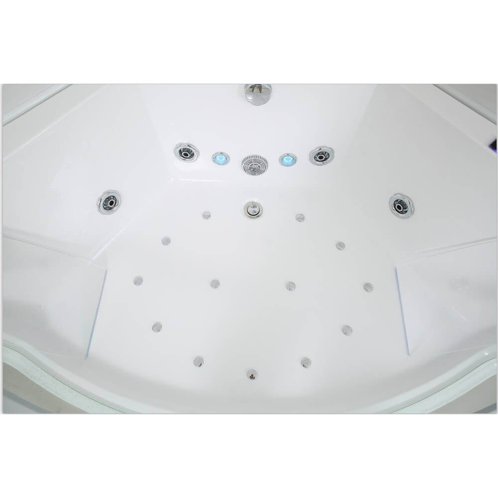 Home Deluxe Whirlpool Badewanne mit Lichttherapie ATLANTIC L 140 x 140 cm