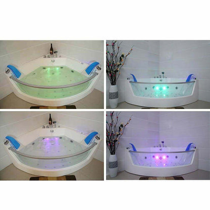 Home Deluxe Whirlpool Badewanne mit Lichttherapie ATLANTIC L 140 x 140 cm