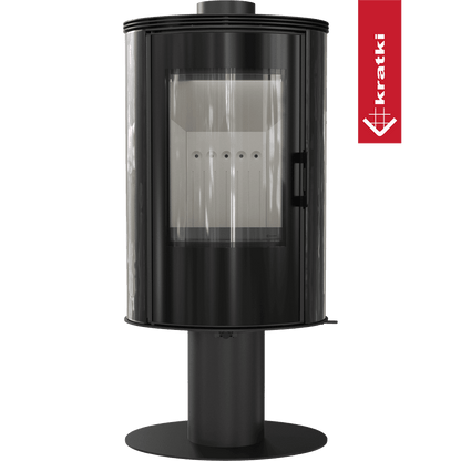 Kratki Kachelofen aus stahl drehbar KRATKI AB S/N/O/DR/GLASS Ø 150 8 kW schwarz
