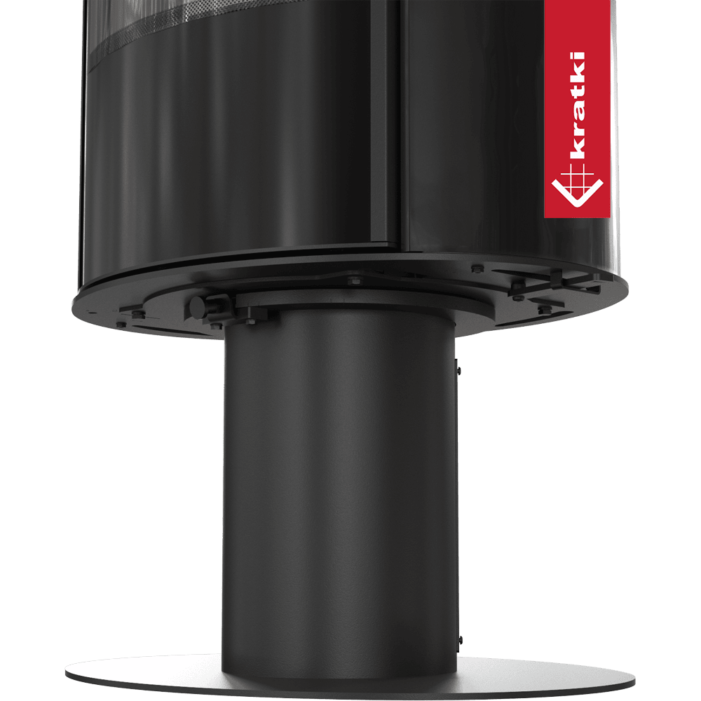 Kratki Kachelofen aus stahl drehbar KRATKI AB S/N/O/DR/GLASS Ø 150 8 kW schwarz