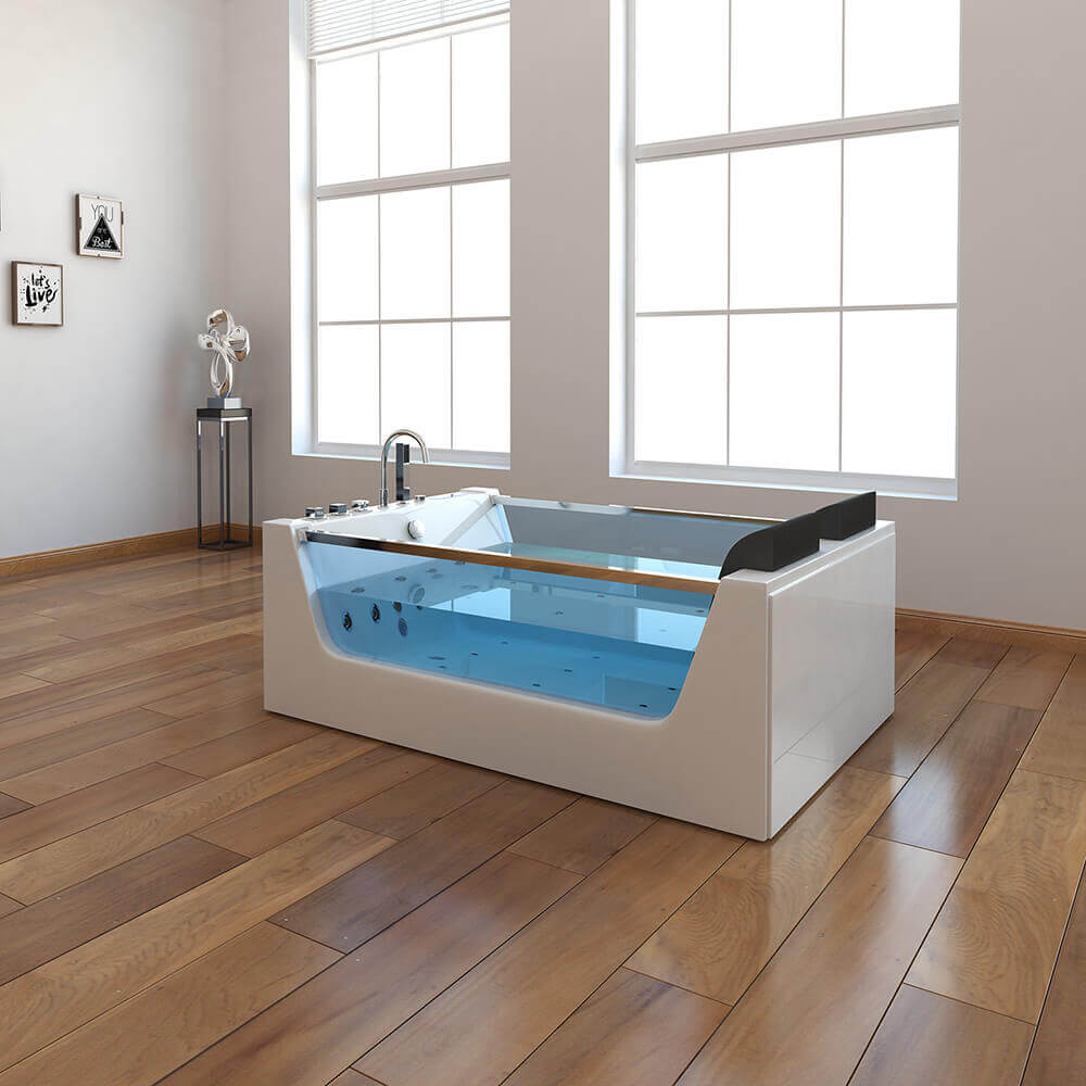 Home Deluxe Whirlpool Badewanne mit Lichttherapie ATLANTIC XL 180 x 120