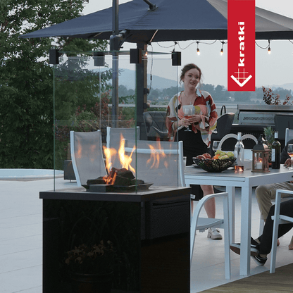 Kratki Terrassenheizer Patio Mini Glas schwarz manuelle Steuerung 8,2kW