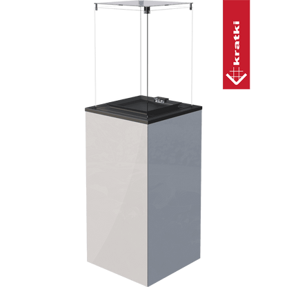 Kratki Terrassenheizer Patio Mini Glas weiß manuelle Steuerung 8,2kW