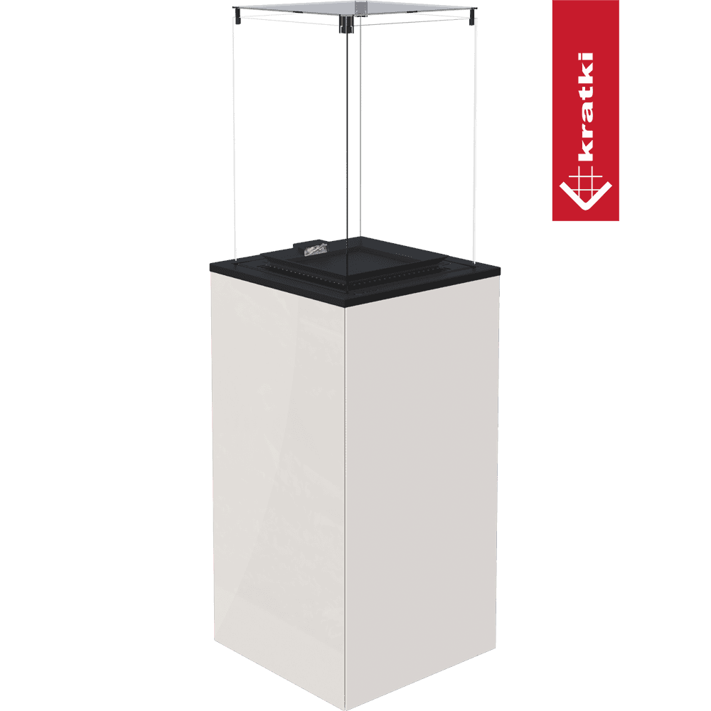 Kratki Terrassenheizer Patio Mini Glas weiß manuelle Steuerung 8,2kW