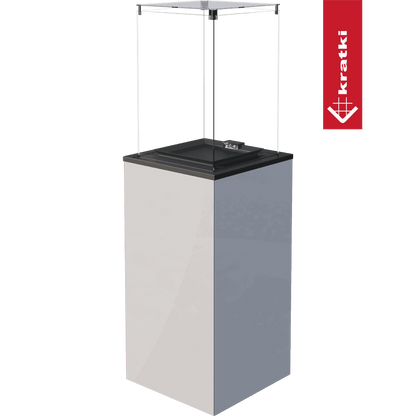 Kratki Terrassenheizer Patio Mini Glas weiß manuelle Steuerung 8,2kW