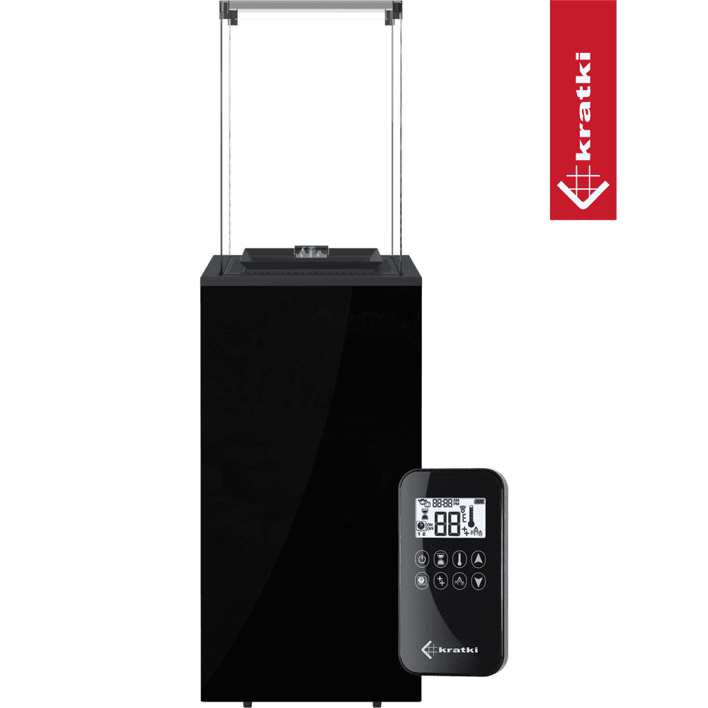Kratki Terrassenheizer Patio Mini Glas schwarz automatische Steuerung 8,2kW