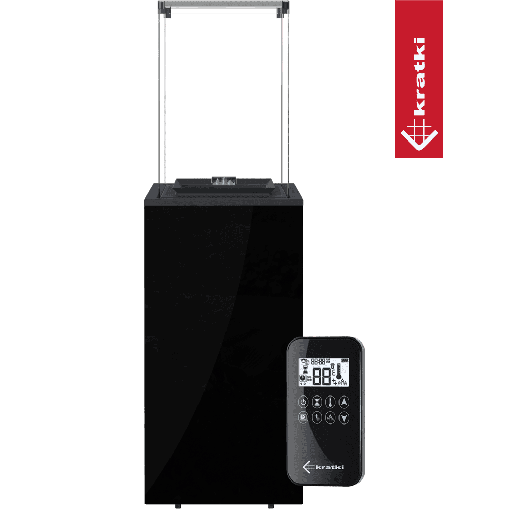 Kratki Terrassenheizer Patio Mini Glas schwarz automatische Steuerung 8,2kW