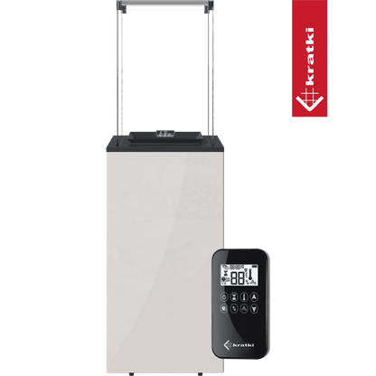 Kratki Terrassenheizer Patio Mini Glas weiß automatische Steuerung 8,2kW