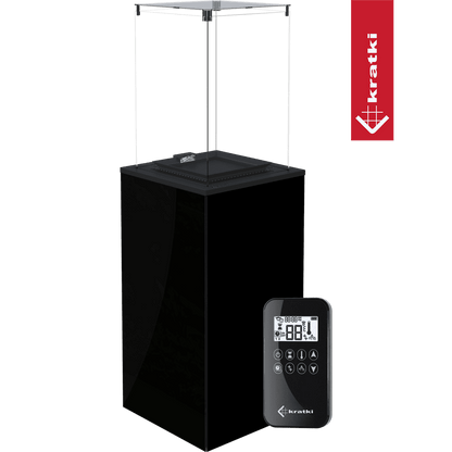 Kratki Terrassenheizer Patio Mini Glas schwarz automatische Steuerung 8,2kW
