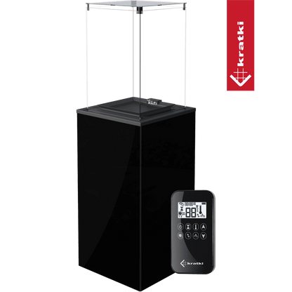 Kratki Terrassenheizer Patio Mini Glas schwarz automatische Steuerung 8,2kW